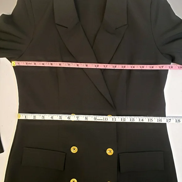 SHARAGANO Black Long Sleeve Double-Breasted Tailored Blazer Dress—NWT—10P - Picture 14 of 16